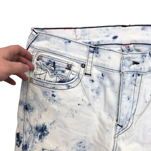 True Religion Jeans Size 36 STRAIGHT Blue/White - Picture 10 of 10
